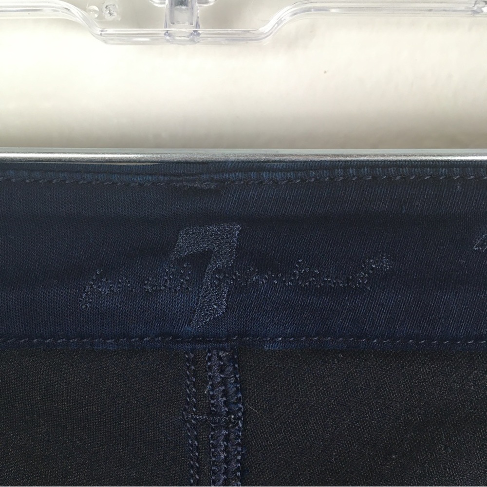 7 For All Mankind The Mid Rise Skinny Pants in Deep Blue - Picture 8 of 11